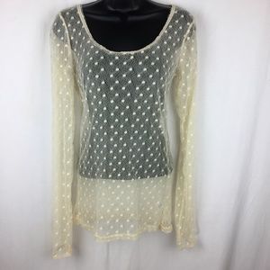 Stretch Mesh Polka Dot Top EP10
